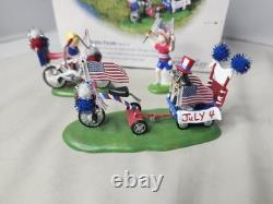 Dept 56 Kiddie Parade 4th of July Kids Figure Dog Wagon Patriotic Summer Village