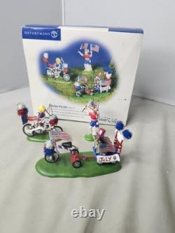Dept 56 Kiddie Parade 4th of July Kids Figure Dog Wagon Patriotic Summer Village
