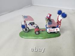 Dept 56 Kiddie Parade 4th of July Kids Figure Dog Wagon Patriotic Summer Village