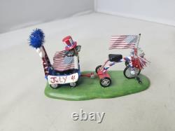 Dept 56 Kiddie Parade 4th of July Kids Figure Dog Wagon Patriotic Summer Village