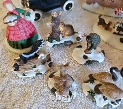 Dept 56 Lot of 44 Figurines Animals A Christmas Carol Ford Car Reindeer Trees GC