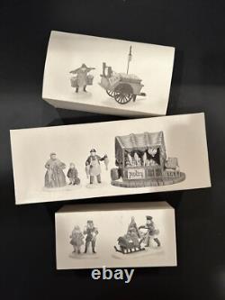 Dept 56 MERCHANT SHOPS (set of 5 buildings) #59269 plus 3 groups of accessories