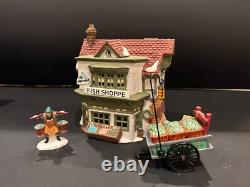 Dept 56 MERCHANT SHOPS (set of 5 buildings) #59269 plus 3 groups of accessories