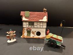 Dept 56 MERCHANT SHOPS (set of 5 buildings) #59269 plus 3 groups of accessories