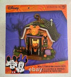 Dept 56 MICKEY'S PUMPKINTOWN CARVING STUDIO Disney Village Halloween NEW in Box