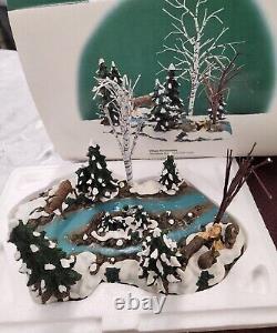 Dept 56 Mill Creek Inc Pond, Curved and Straight Sections, Bench, Woodld Animal