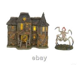 Dept 56 Neibolt House & Pennywise Spider Fright Ave IT 6015634 NEW 2pc Halloween