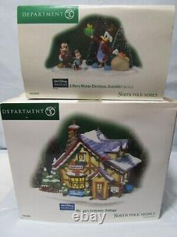 Dept 56 North Pole Disney Mickeys Cratchits Cottage with Merry Mickey Cratchit M68