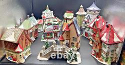 Dept 56 North Pole Series Christmas Lot (10) + Lights Snowflake Studio, 90's