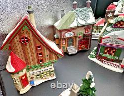 Dept 56 North Pole Series Christmas Lot (10) + Lights Snowflake Studio, 90's