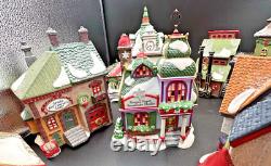 Dept 56 North Pole Series Christmas Lot (10) + Lights Snowflake Studio, 90's