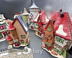 Dept 56 North Pole Series Christmas Lot (10) + Lights Snowflake Studio, 90's