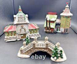 Dept 56 North Pole Series Christmas Lot (10) + Lights Snowflake Studio, 90's