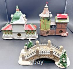 Dept 56 North Pole Series Christmas Lot (10) + Lights Snowflake Studio, 90's