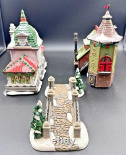 Dept 56 North Pole Series Christmas Lot (10) + Lights Snowflake Studio, 90's