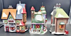 Dept 56 North Pole Series Christmas Lot (10) + Lights Snowflake Studio, 90's