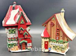 Dept 56 North Pole Series Christmas Lot (10) + Lights Snowflake Studio, 90's