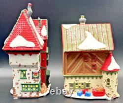 Dept 56 North Pole Series Christmas Lot (10) + Lights Snowflake Studio, 90's