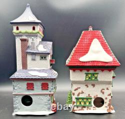 Dept 56 North Pole Series Christmas Lot (10) + Lights Snowflake Studio, 90's