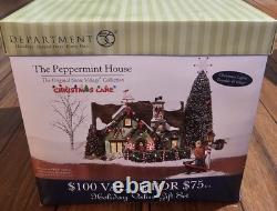 Dept 56 Peppermint House Snow Village Christmas Lane Set Lighted Works 2004