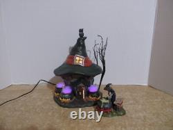 Dept. 56 Snow Village 2013 Halloween Three Witches Cauldron Haunt &Fire Burn