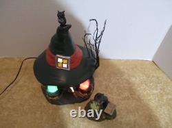 Dept. 56 Snow Village 2013 Halloween Three Witches Cauldron Haunt &Fire Burn