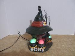 Dept. 56 Snow Village 2013 Halloween Three Witches Cauldron Haunt &Fire Burn