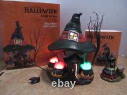 Dept. 56 Snow Village 2013 Halloween Three Witches Cauldron Haunt &Fire Burn