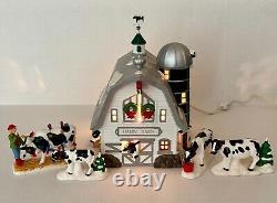 Dept 56 Snow Village Dairy Barn Holiday Heifers Decorating Elsie EUC