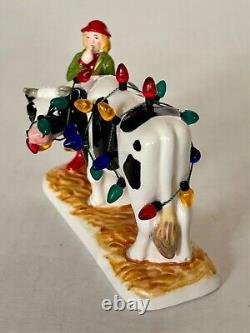 Dept 56 Snow Village Dairy Barn Holiday Heifers Decorating Elsie EUC