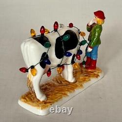 Dept 56 Snow Village Dairy Barn Holiday Heifers Decorating Elsie EUC