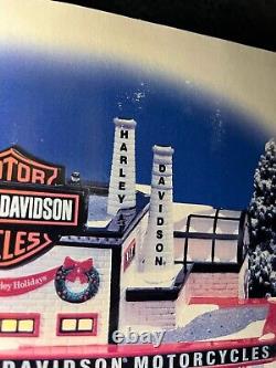 Dept 56 Snow Village Harley Davidson Manufacturing 54948 Motorcycle Cop Shop Lot