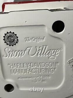 Dept 56 Snow Village Harley Davidson Manufacturing 54948 Motorcycle Cop Shop Lot