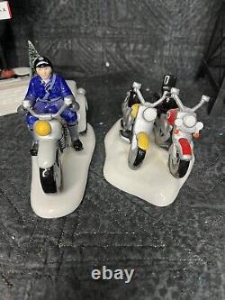 Dept 56 Snow Village Harley Davidson Manufacturing 54948 Motorcycle Cop Shop Lot