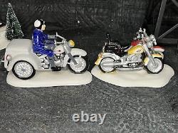 Dept 56 Snow Village Harley Davidson Manufacturing 54948 Motorcycle Cop Shop Lot
