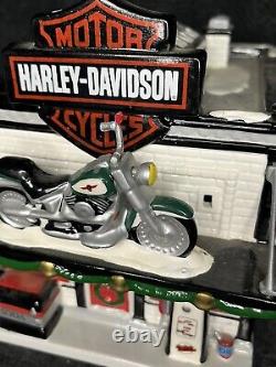Dept 56 Snow Village Harley Davidson Manufacturing 54948 Motorcycle Cop Shop Lot