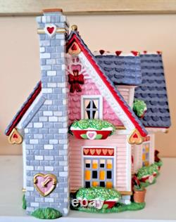 Dept. 56 Snow Village Series Hearts & Blooms Valentine Cottage & Sweethearts
