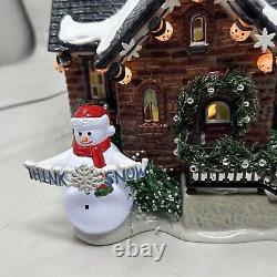 Dept 56 Snow Village Snowman House 55390 RETIRED 2020 with box & adapter Working