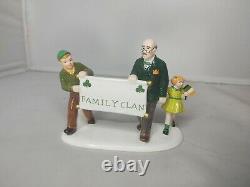 Dept 56 St Patrick's Day parade Snow Village family clan figure Christmas