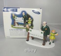 Dept 56 St Patrick's Day parade Snow Village family clan figure Christmas