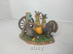 Dept 56 Thanksgiving Village Accessories figure turkeys geese in the field Set