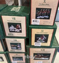 Dept 56 Twelve 12 Days of Christmas Dickens Village Complete Set Retired 1995