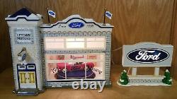Dept 56 Uptown Motors Ford Snow Village #54941 W Box + Cord Christmas