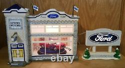 Dept 56 Uptown Motors Ford Snow Village #54941 W Box + Cord Christmas