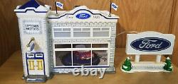 Dept 56 Uptown Motors Ford Snow Village #54941 W Box + Cord Christmas