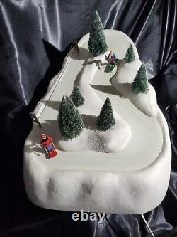 Dept 56 Village Animated Ski Slope Retired 1998 52733 Works withOriginal Box VIDEO