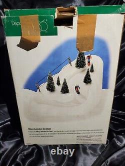 Dept 56 Village Animated Ski Slope Retired 1998 52733 Works withOriginal Box VIDEO