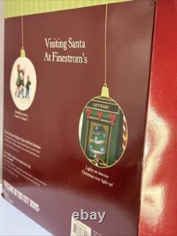 Dept 56 Visiting Santa At Finestrom's Christmas Village Building & Figure