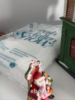 Dept 56 Visiting Santa At Finestrom's Christmas Village Building & Figure