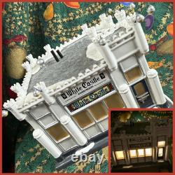 Dept 56 White Castle Hamburger Original Snow Village Light-Up Ceramic Christmas